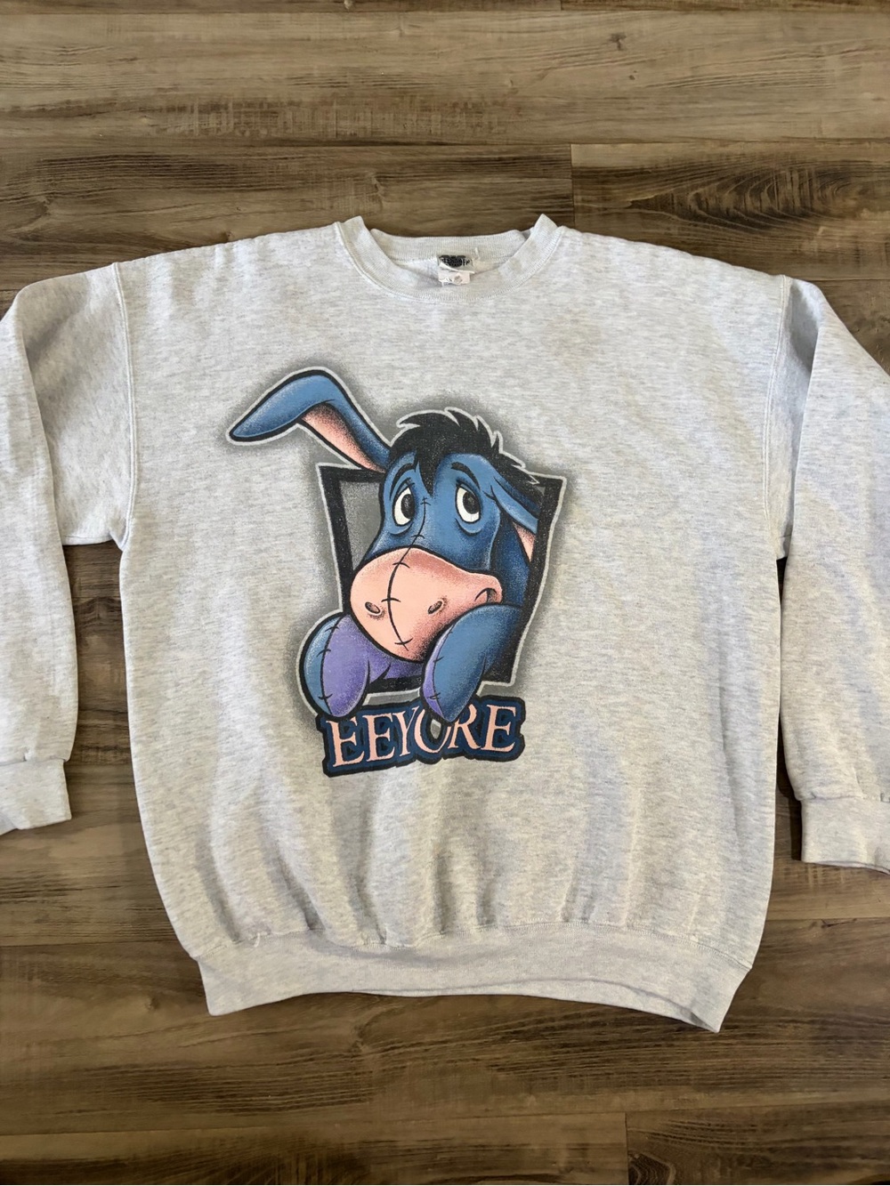VINTAGE DISNEY EEYORE 1990S GREY SWEATSHIRT MADE IN USA